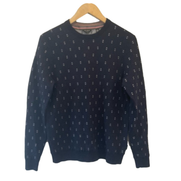 TED Baker Patterned Navy Sweater - Picture 1 of 6
